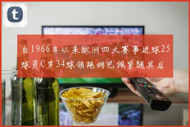 自1966年以来欧洲四大赛事进球25球员C罗34球领跑姆巴佩紧随其后